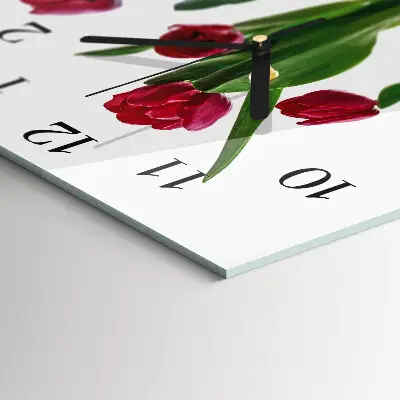 Quadratische wanduhr Tulpen