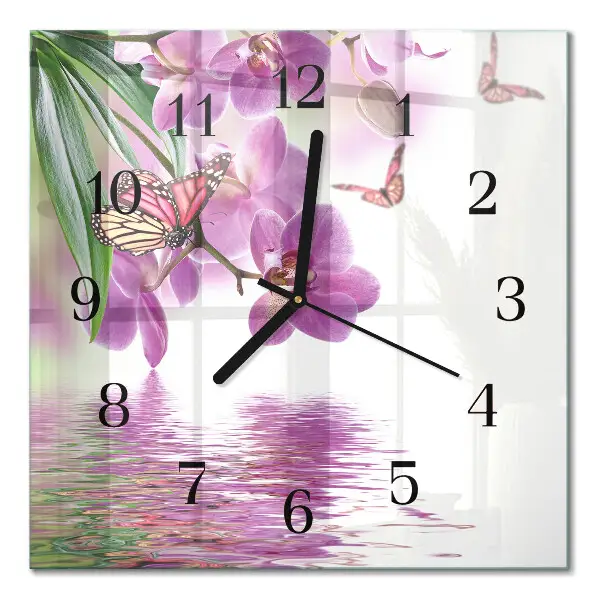 Quadratische wanduhr modern Schmetterlinge