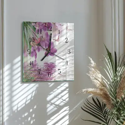 Quadratische wanduhr modern Schmetterlinge