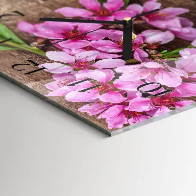 Quadratische wanduhr Blumen