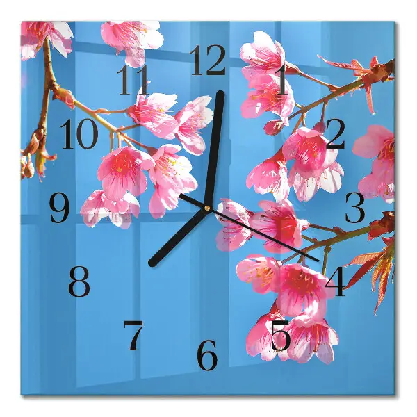 Moderne wanduhr quadratisch Blumen