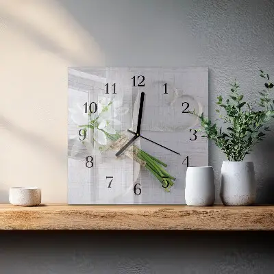 Wanduhr mit motiv quadratisch Ein Blumenstrauß