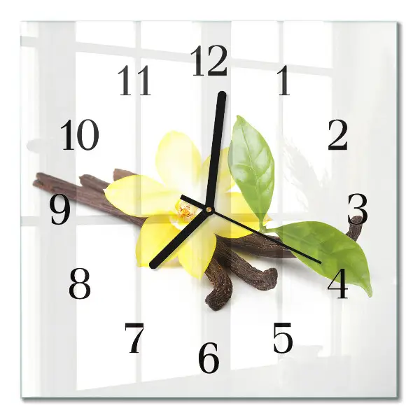 Quadratische wanduhr modern Vanilleorchidee