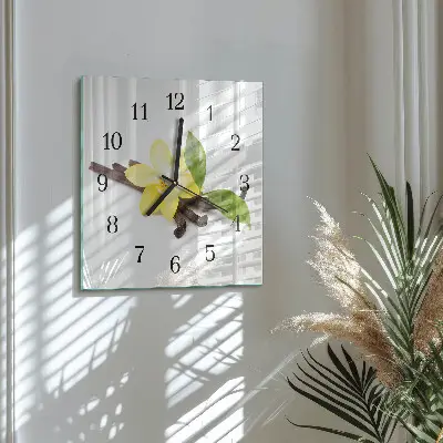 Quadratische wanduhr modern Vanilleorchidee