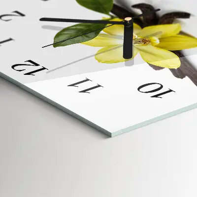 Quadratische wanduhr modern Vanilleorchidee