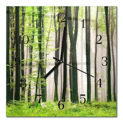 Moderne wanduhr quadratisch Wald