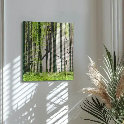 Moderne wanduhr quadratisch Wald