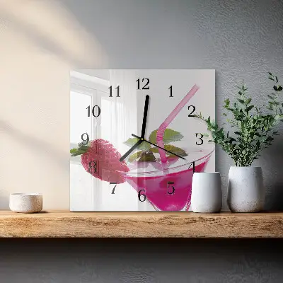 Quadratische wanduhr Cocktail