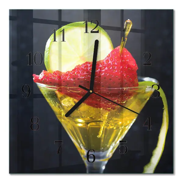 Moderne wanduhr quadratisch Cocktail