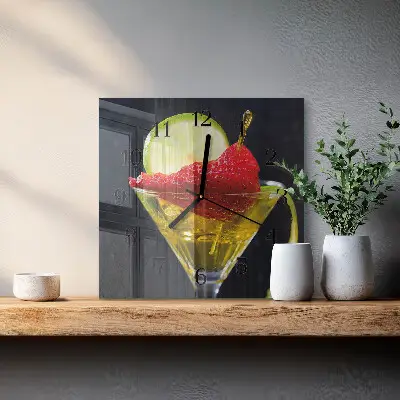 Moderne wanduhr quadratisch Cocktail