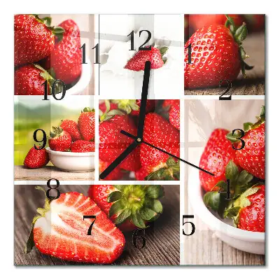 Wanduhr mit motiv quadratisch Erdbeeren