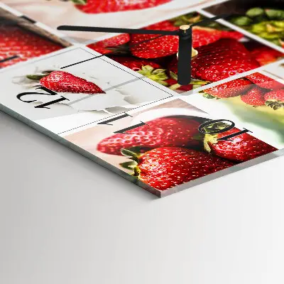 Wanduhr mit motiv quadratisch Erdbeeren