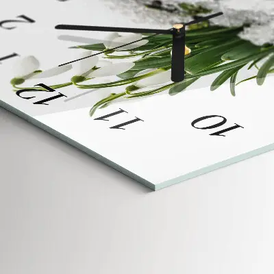 Wanduhr mit motiv quadratisch Schneeglöckchen
