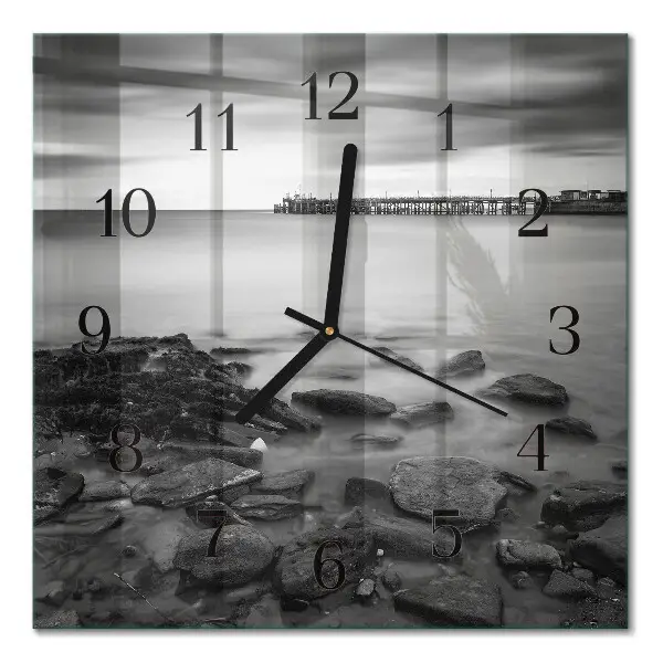 Quadratische wanduhr Flussufer
