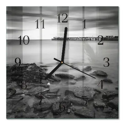 Quadratische wanduhr Flussufer
