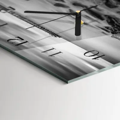 Quadratische wanduhr Flussufer