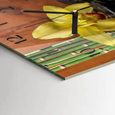 Quadratische wanduhr modern Bambusorchidee