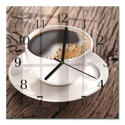 Quadratische wanduhr Kaffee