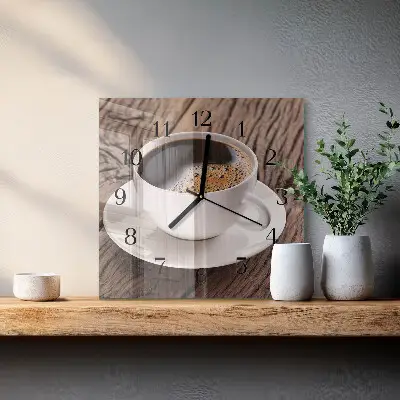 Quadratische wanduhr Kaffee
