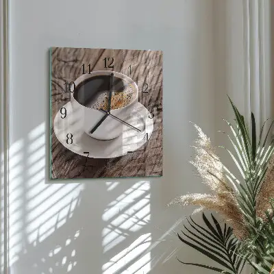 Quadratische wanduhr Kaffee