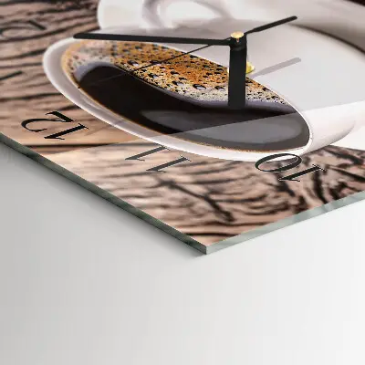 Quadratische wanduhr Kaffee