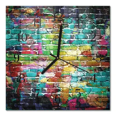 Quadratische wanduhr Ziegel