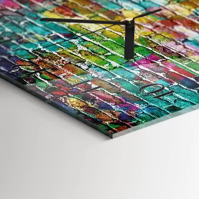 Quadratische wanduhr Ziegel
