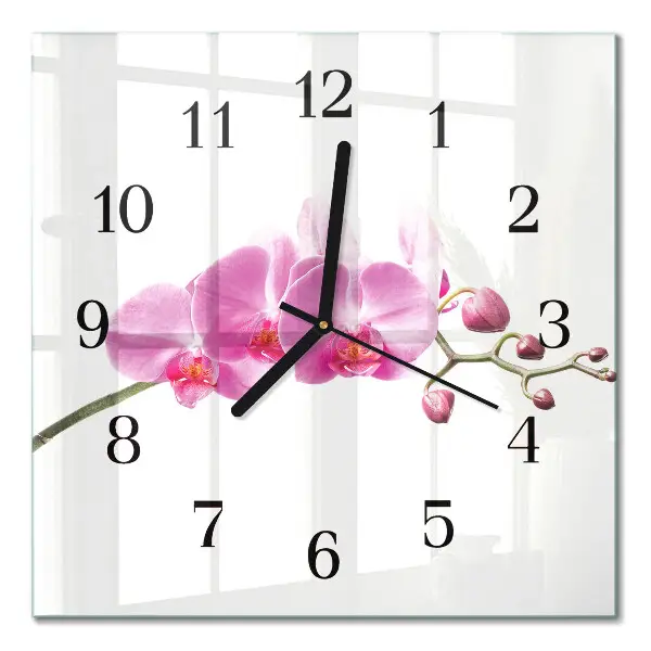 Wanduhr mit motiv quadratisch Orchidee