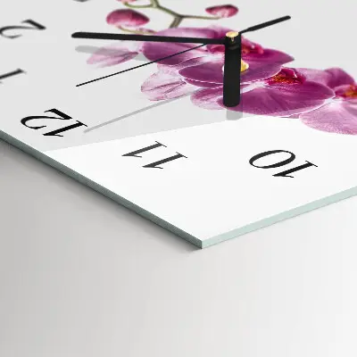 Wanduhr mit motiv quadratisch Orchidee