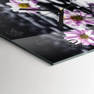 Wanduhr mit motiv quadratisch Blumen