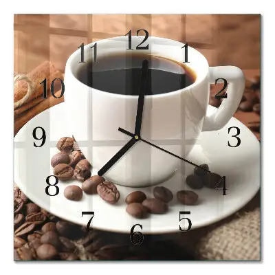 Quadratische wanduhr modern Kaffee