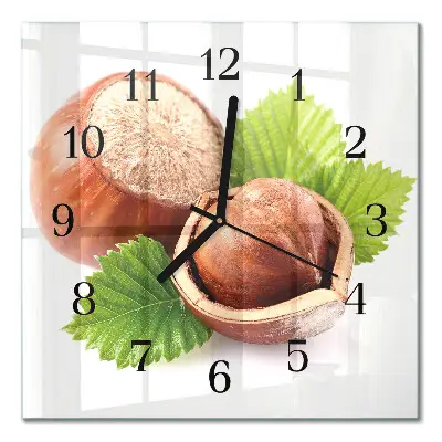 Moderne wanduhr quadratisch Haselnüsse