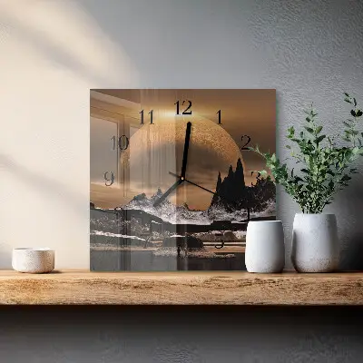 Glasuhr quadratisch Gebirge