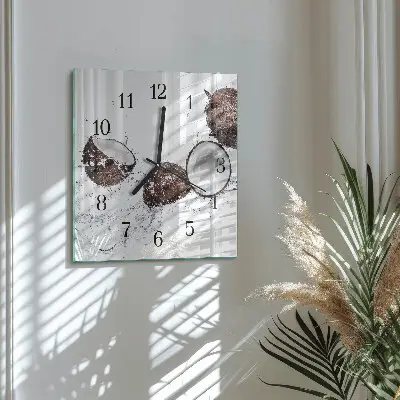 Wanduhr mit motiv quadratisch Kokosnüsse
