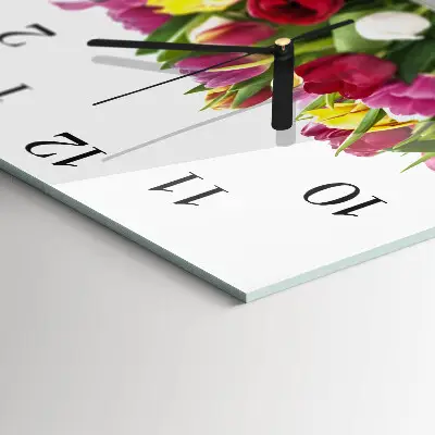 Quadratische wanduhr Tulpen