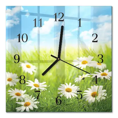 Quadratische wanduhr modern Wiese
