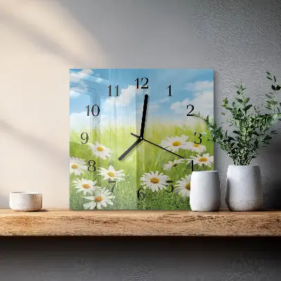 Quadratische wanduhr modern Wiese