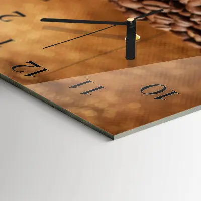 Quadratische wanduhr Kaffeebohnen