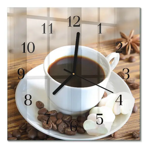 Quadratische wanduhr modern Kaffee