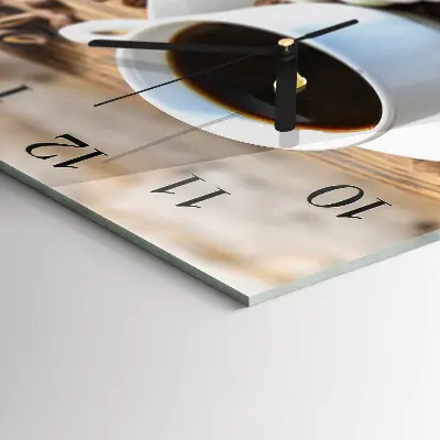 Quadratische wanduhr modern Kaffee