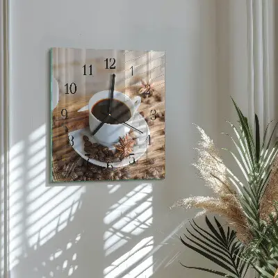 Quadratische wanduhr Kaffee