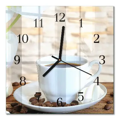 Moderne wanduhr quadratisch Kaffee