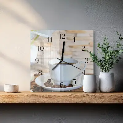 Moderne wanduhr quadratisch Kaffee