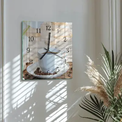 Moderne wanduhr quadratisch Kaffee