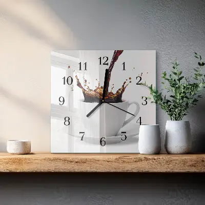 Moderne wanduhr quadratisch Kaffee