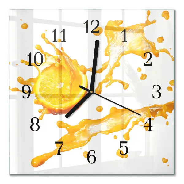 Wanduhr mit motiv quadratisch Orangensaft