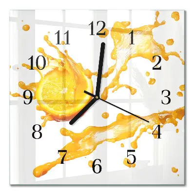Wanduhr mit motiv quadratisch Orangensaft