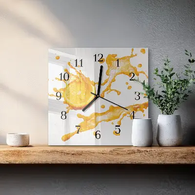 Wanduhr mit motiv quadratisch Orangensaft