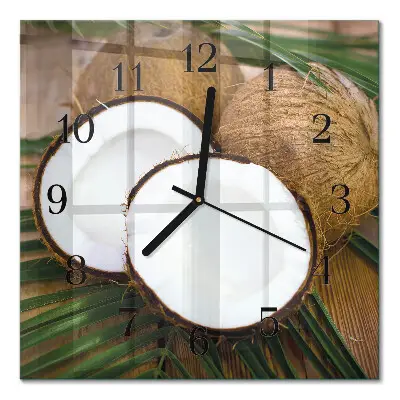 Quadratische wanduhr modern Kokosnüsse