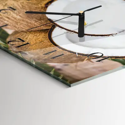 Quadratische wanduhr modern Kokosnüsse